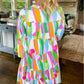 Plus Size Vibrant Abstract Print Tiered Ruffled Mini Dress