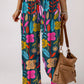 Floral Smocked Waist Loose Pants