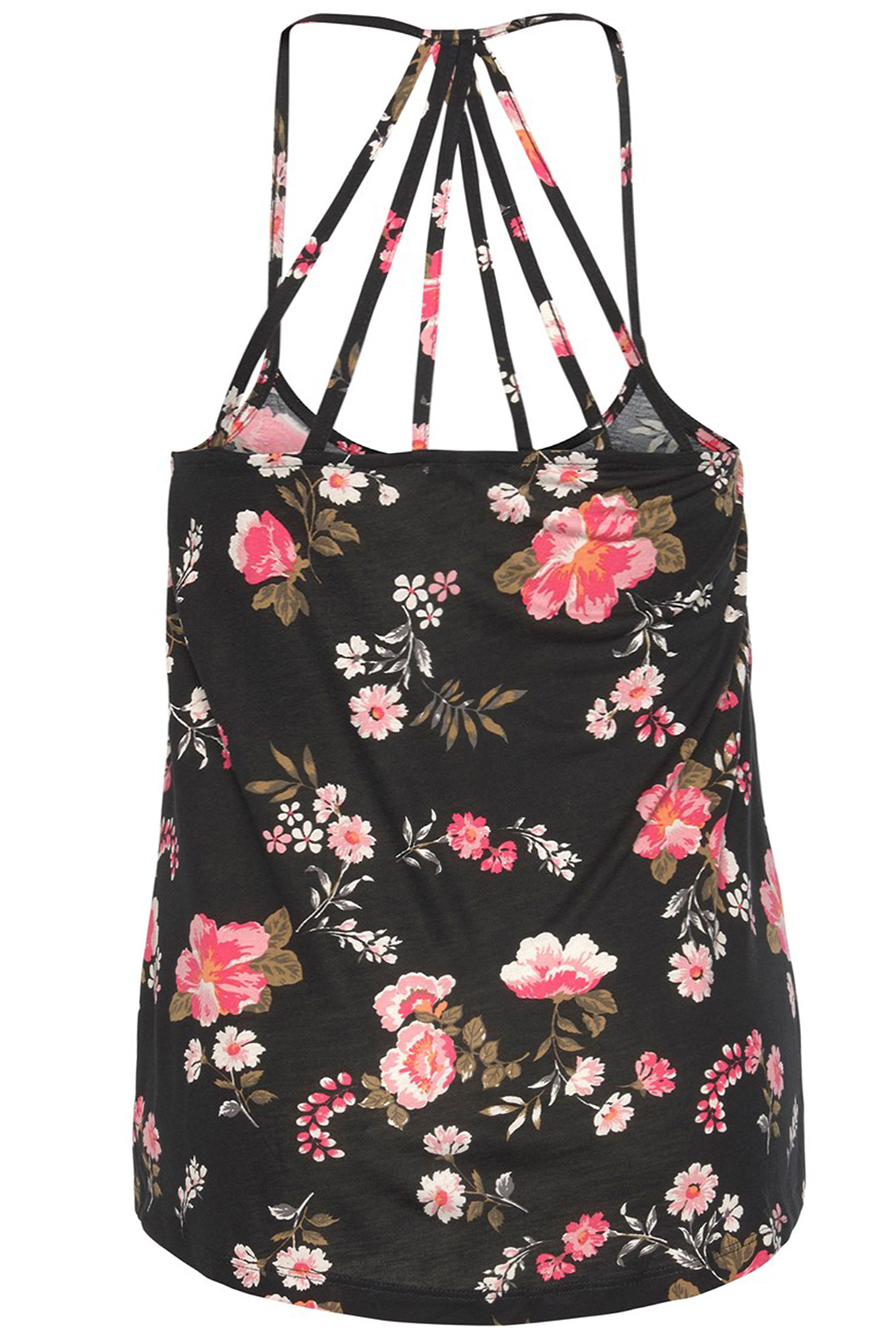 Plus Size Floral Strappy Racerback Top