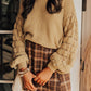 Hollowed Bubble Sleeve Knit Sweater
