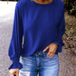 Crew Neck Ruffle Bubble Sleeve Top
