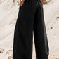 Drawstring High Waist Wide Leg Denim Pants