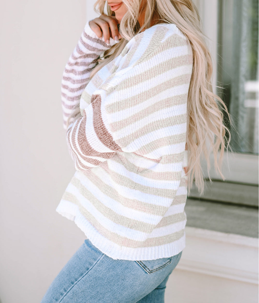 Blocked Drop Shoulder Slouchy Sweater