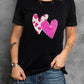 Valentines Double Heart Sequin Graphic T-shirt