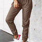 Leather Tie Waist Jogger Pants