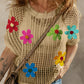 Crochet Flower Hollow-out Sweater T Shirt