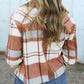 Honeycomb Plaid Flap Pockets Shacket