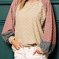 Colorblock Raglan Sleeve Textured Knit Top