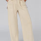 Mineral Washed Drawstring Retro Wide Leg Pants