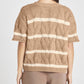 Striped Cable Short Sleeve Sweater