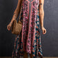 Bohemian Floral Patchwork Print Long Sundress