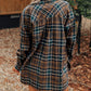 Plaid Print Chest Pockets Buttoned Shirt Jacket