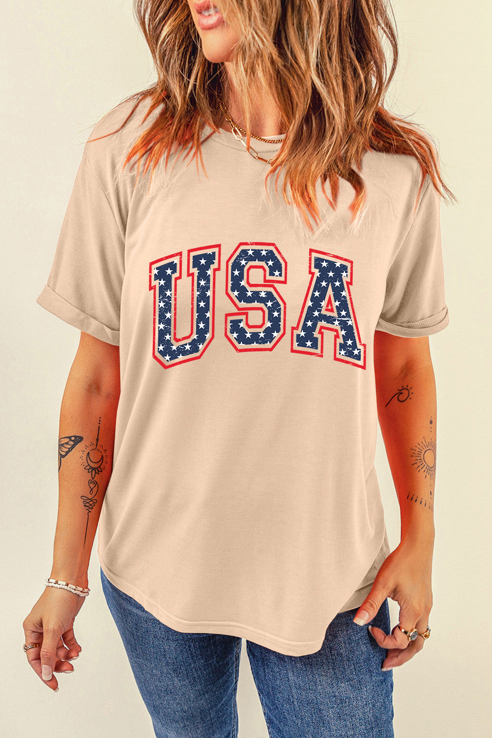 Starry USA Lettering Independent Day T-shirt