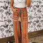 Boho Printed Tassel Drawstring Wide Leg Pants
