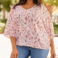 Printed 3/4 Dolman Sleeve Plus Size Blouse