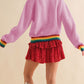 Merry & Bright Colorful Stripes Trim Sweater