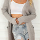 Loose Ribbed Knit Pocketed Open Cardigan