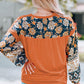 Pumpkin Patch Floral Patch Long Sleeve Graphic Tee