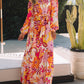 Boho Floral Smocked Off Shoulder Puff Sleeve Maxi Dress