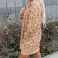Leopard Print Side Pockets Long Sleeve Mini Dress