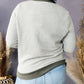 Striped Contrasting Trim Plus Size Henley Pullover