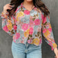 Floral Print Tiered Ruffled Long Sleeve Blouse