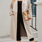 Plus Size Colorblock Lapel Collar Long Coat