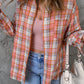 Classic Plaid Print Side Slit Shirt
