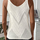 Chevron Pointelle Knit Spaghetti Straps Sweater Vest