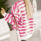 Oversized Striped Bishop Sleeve Pullover Sweatshirt