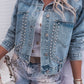 Rivet Studded Pocketed Denim Jacket