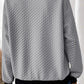 Textured Colorblock Edge Buttoned Collar Sweatshirt