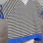 Stripe Contrast Ribbed Patchwork Oversize T Shirt