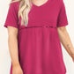 Solid Short Sleeve Flowy Plus Size Top