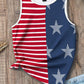 USA Flag Printed Round Neck Tank Top