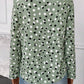 Polka Dot Print Button Front V Neck Blouse