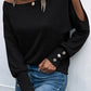 Asymmetrical Cut Out Buttoned Long Sleeve Top