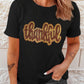 Sequined Thankful Round Neck Graphic Tee