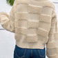 Checkered Sherpa Crew Neck Loose Sweater