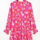 Floral Bubble Sleeve Tiered Babydoll Dress