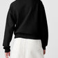 Solid Fleece Lined Drop Shoulder Terry Sweatshirt