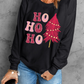 HO HO HO Christmas Tree Graphic Pullover Sweatshirt