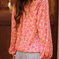 Bubble Sleeve Floral Shirt with Lace up