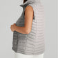 Plush Collared Quilted Zipped Puffer Vest