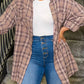 Plus Size Plaid Print Buttoned Oversized Tunic Shirt