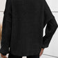 Pointelle Knit Button V Neck Drop Shoulder Sweater