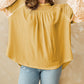 Floral Colorblock Balloon Sleeve Exposed Seam Blouse