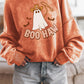 BOO HAW Ghost Halloween Print Drop Sleeve Sweatshirt