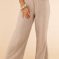 Textured High Waist Wide Leg Plus Size Pants