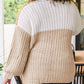 Color Block Knitted Open Front Plus Size Cardigan